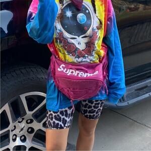 NIYAMA SOL leopard print biker shorts size large boho black